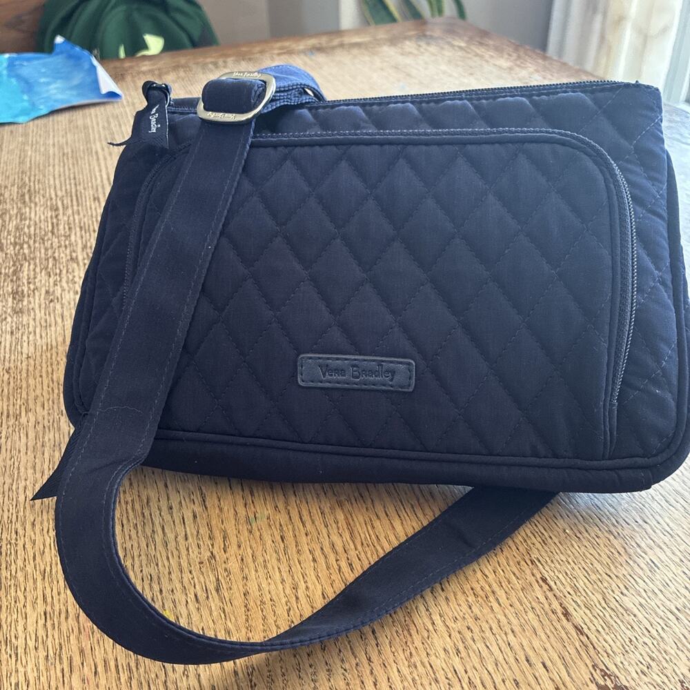 Vera Bradley Crossbody Bag Purse Handbag Tote Small RFID NAVY BLUE